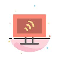 Computer Wifi Service Abstract Flat Color Icon Template vector