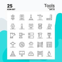 25 Tools Icon Set 100 Editable EPS 10 Files Business Logo Concept Ideas Line icon design vector