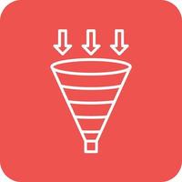 Funnel Chart Line Round Corner Background Icons vector
