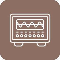 Oscilloscope Line Round Corner Background Icons vector