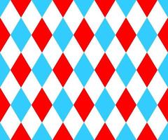 Harlequin seamless pattern. Circus background with with blue, red and and white rhombus. Clown, joker or jester masquerade ornament vector