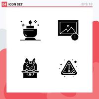 4 Creative Icons Modern Signs and Symbols of candle holiday alert bascket warning Editable Vector Design Elements