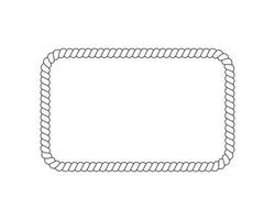 Rectangle rope frame for photo or picture in retro yacht style. Design element in maritime style for print and decoration vector