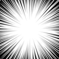 Black and white background of radial lines for comics. Manga speed frame. Superhero action. Explosion background. vector