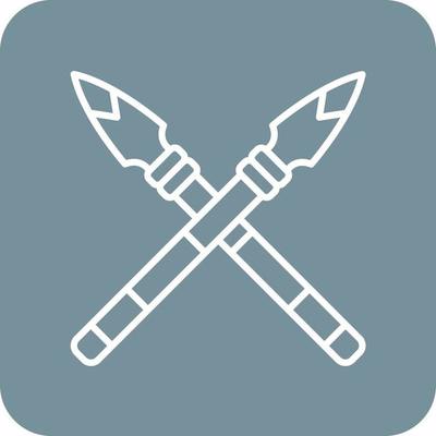Spear Line Round Corner Background Icons
