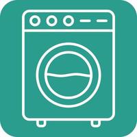 Washing Machine Line Round Corner Background Icons vector