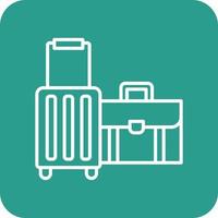 Luggage Line Round Corner Background Icons vector