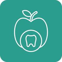 Tooth Nutrition Line Round Corner Background Icons vector