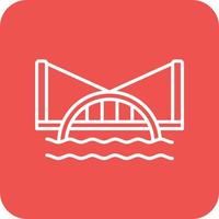 Water Bridge Line Round Corner Background Icons vector