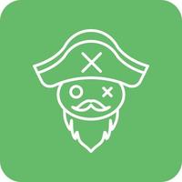 Pirate Beard Line Round Corner Background Icons vector