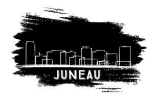 Juneau Skyline Silhouette. Hand Drawn Sketch. vector