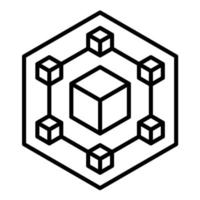 icono de línea blockchain vector