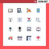 Modern Set of 16 Flat Colors Pictograph of target mobile signal application face Editable Pack of Creative Vector Design Elements