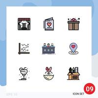 9 Creative Icons Modern Signs and Symbols of data analytics box analytic graph Editable Vector Design Elements