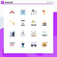 Group of 16 Modern Flat Colors Set for data male destination secure search Editable Pack of Creative Vector Design Elements