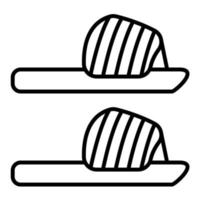 icono de línea de sandalias vector