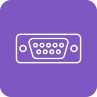 Vga Port Line Round Corner Background Icons vector