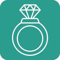 Diamond Ring Line Round Corner Background Icons vector