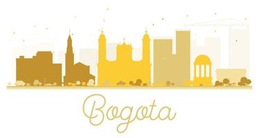 silueta dorada del horizonte de la ciudad de bogotá. vector