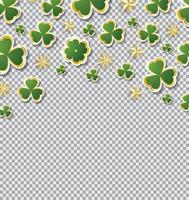 Clover Pattern for St. Patrick's Day with Copy Space on Transparent Grid. vector