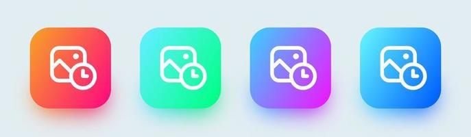 Temporary line icon in square gradient colors. Limited time signs vector illustration.