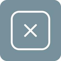 Close Square Line Round Corner Background Icons vector
