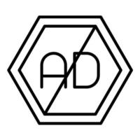 Ad Blocker Line Icon vector