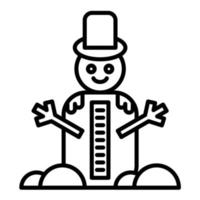 Snowman Line Icon vector