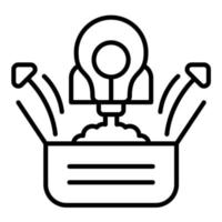 Think Out Of The Box Line Icon vector