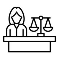 Plaintiff Female Line Icon vector