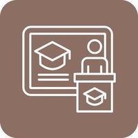 Lecture Line Round Corner Background Icons vector