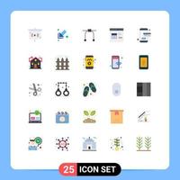 Stock Vector Icon Pack of 25 Line Signs and Symbols for building online tool card develop Editable Vector Design Elements