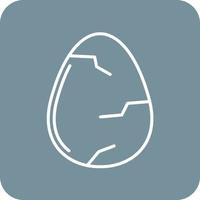 Cracked Egg Line Round Corner Background Icons vector