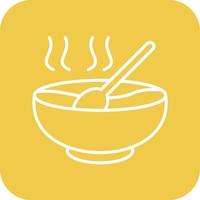Soup Line Round Corner Background Icons vector