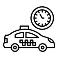 icono de línea de taxi ocupada vector