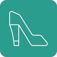 High Heels Line Round Corner Background Icons vector