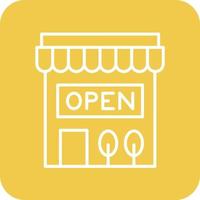 Open Store Sign Line Round Corner Background Icons vector