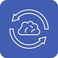 Cloud Sync Line Round Corner Background Icons vector