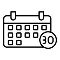 icono de línea de desafío de 30 días vector