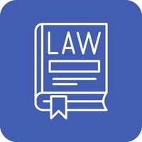 Law Book Line Round Corner Background Icons vector