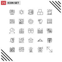 25 User Interface Line Pack of modern Signs and Symbols of halloween toy cell constructor blocks Editable Vector Design Elements