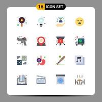 16 iconos creativos signos y símbolos modernos de sentimiento emoción iot emoji planta paquete editable de elementos de diseño de vectores creativos