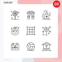 Pictogram Set of 9 Simple Outlines of new child srilanka baby soap Editable Vector Design Elements