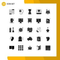 Set of 25 Modern UI Icons Symbols Signs for solar environment personnel energy online Editable Vector Design Elements