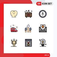 9 Creative Icons Modern Signs and Symbols of business transport arrow train ui Editable Vector Design Elements