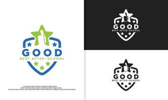 logo illustration vector graphic of after school activities, badge style and youthful.