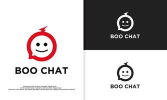 logo illustration vector graphic of cute bubble chat character