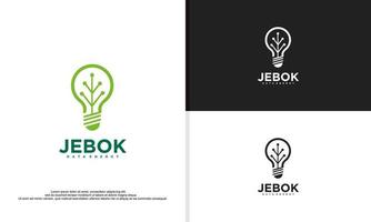 bulb, eco energy logo design vector illustration