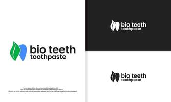 bio toothpaste logo design illustration vector
