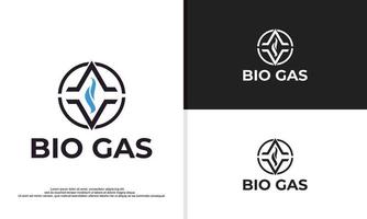 gráfico vectorial de ilustración de logotipo de biogás apto para compañías petroleras, compañías mineras y energía natural, etc. vector
